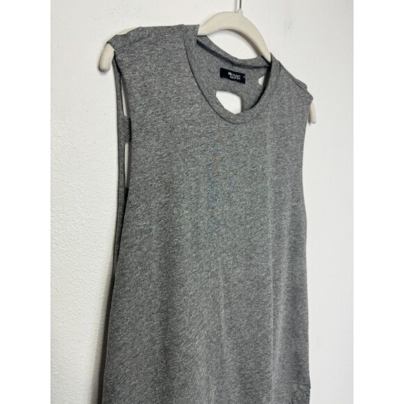 Michael Lauren Sz XS Revolve Alonzo Laser Cut Out Back Muscle Tank Top Gray NWT - Picture 3 of 9